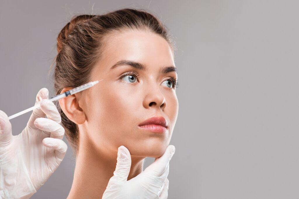 A woman getting a Jeuveau® injection in Suffolk County
